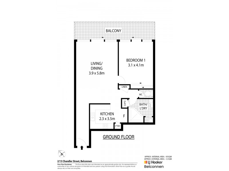 2/13 Chandler Street, Belconnen ACT 2617 Floorplan