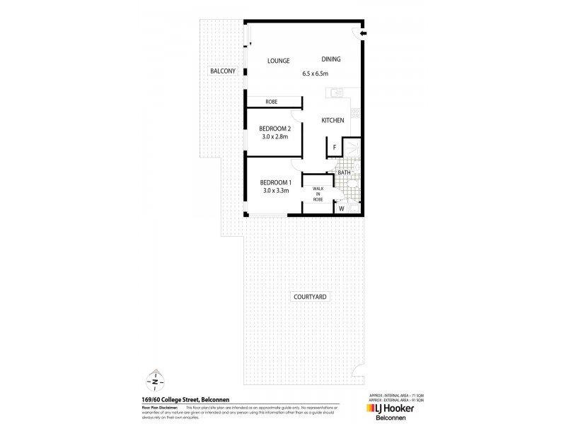 169/60 College Street, Belconnen ACT 2617 Floorplan