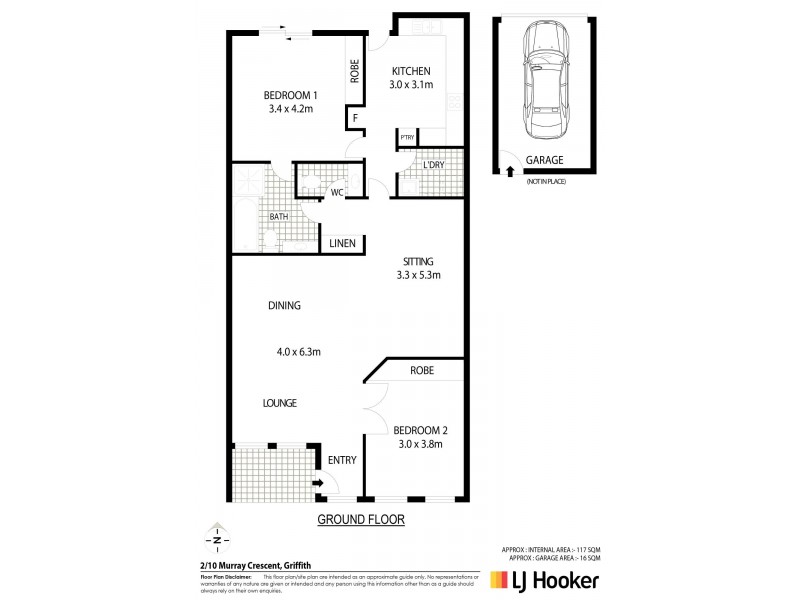 2/10 Murray Crescent, Griffith ACT 2603 Floorplan