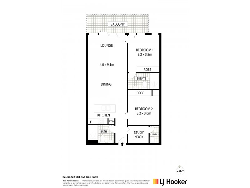 904/161 Emu Bank, Belconnen ACT 2617 Floorplan