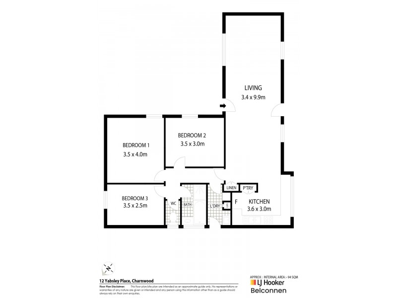 12 Yabsley Place, Charnwood ACT 2615 Floorplan