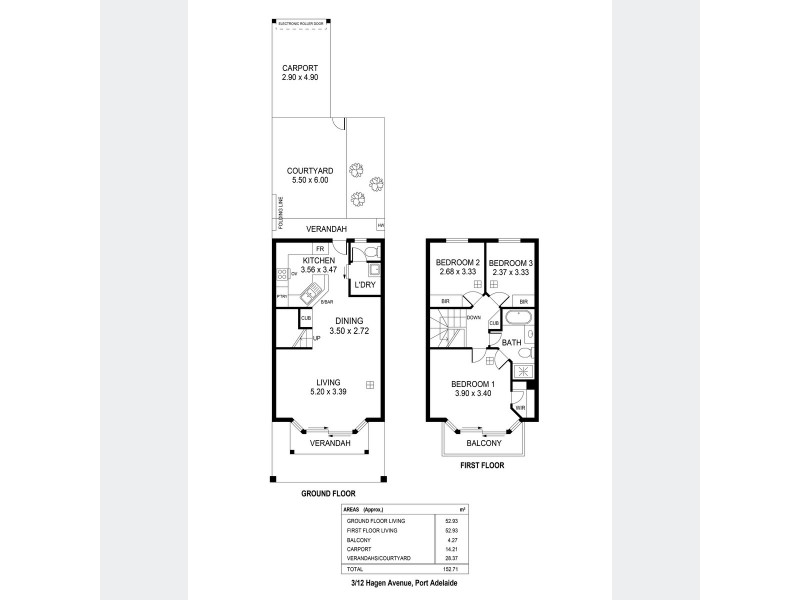 3/12 Hagen Avenue, Port Adelaide SA 5015 Floorplan