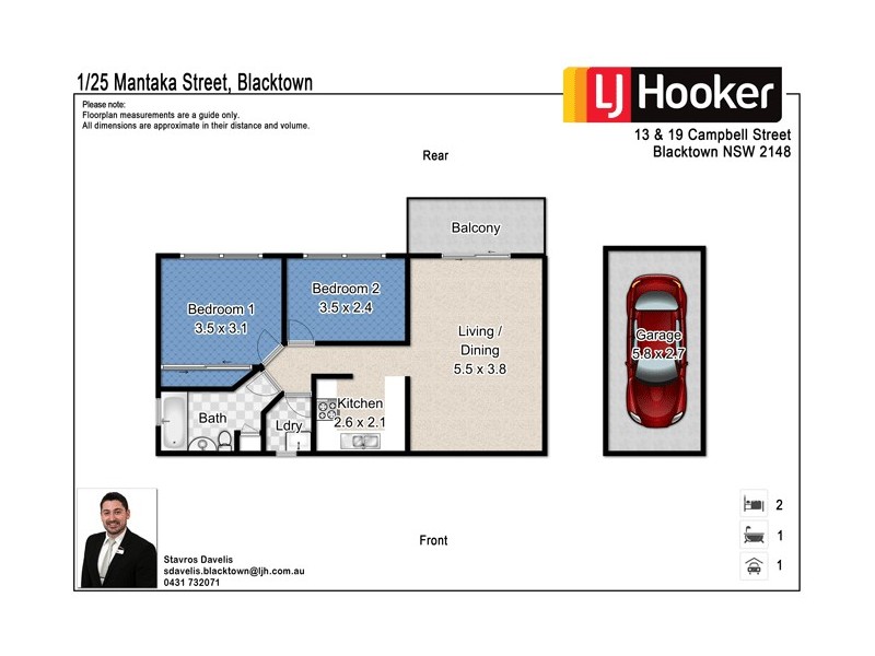 1/25 Mantaka Street, Blacktown NSW 2148 Floorplan