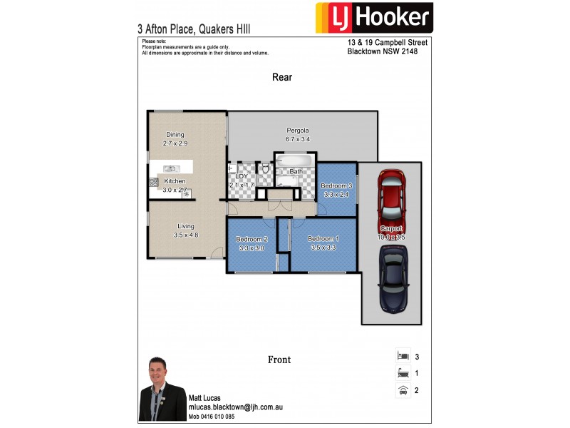 3 Afton Place, Quakers Hill NSW 2763 Floorplan