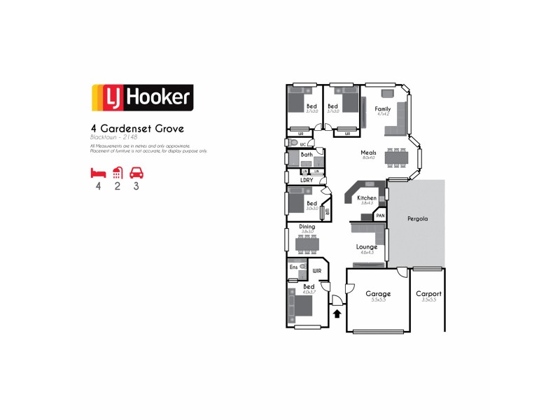 4 Gardenset Grove, Blacktown NSW 2148 Floorplan