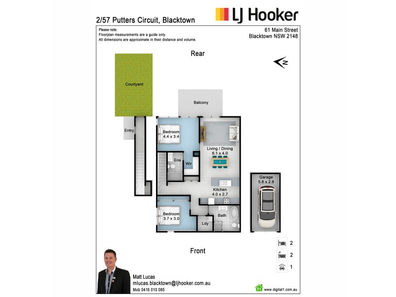 2/57 Putters Circuit, Blacktown NSW 2148 Floorplan
