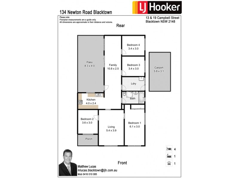 134 Newton Road, Blacktown NSW 2148 Floorplan