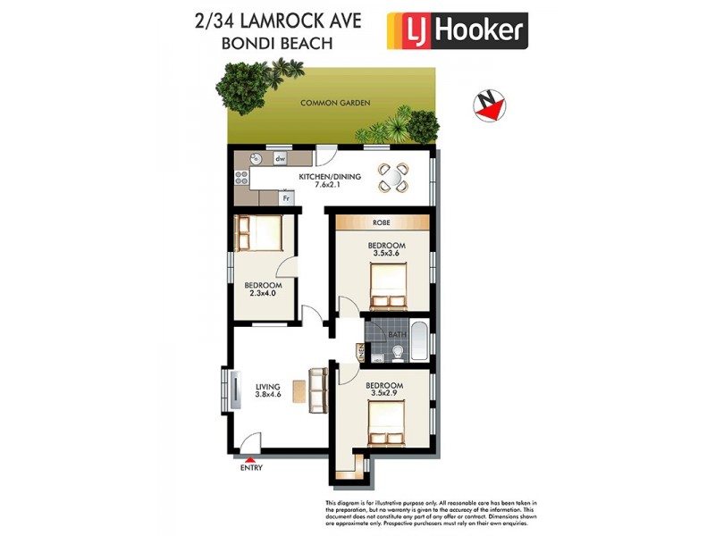 2/34 Lamrock Avenue, Bondi Beach NSW 2026 Floorplan