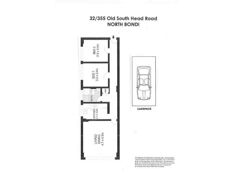 32/355 Old South Head Road, North Bondi NSW 2026 Floorplan