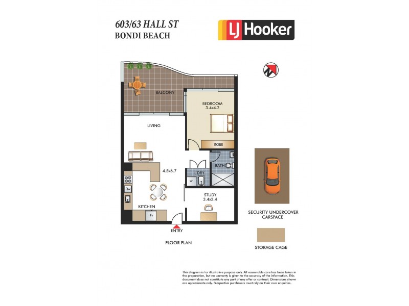 603/63 Hall Street Street, Bondi Beach NSW 2026 Floorplan