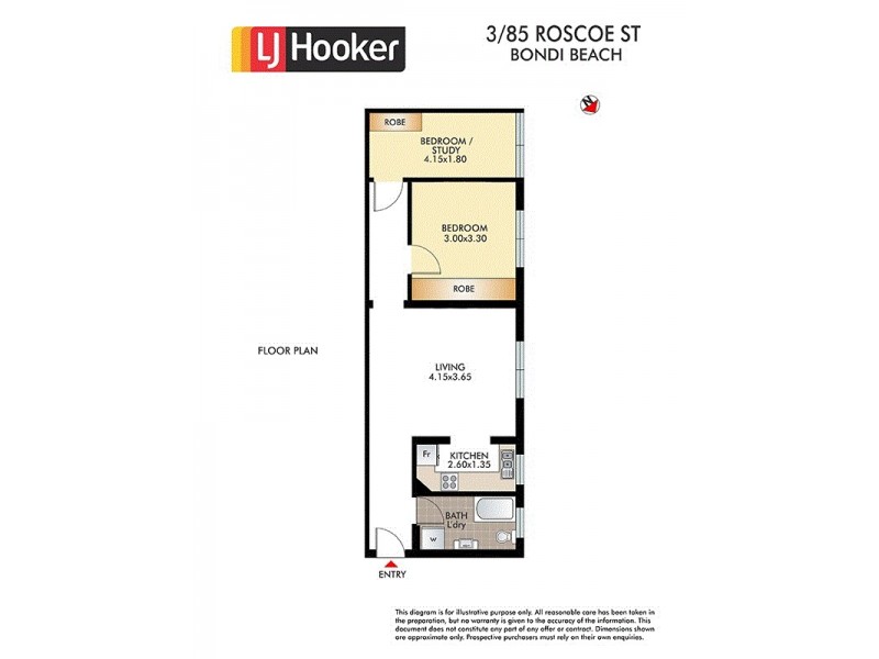 3/85 Roscoe Street, Bondi Beach NSW 2026 Floorplan