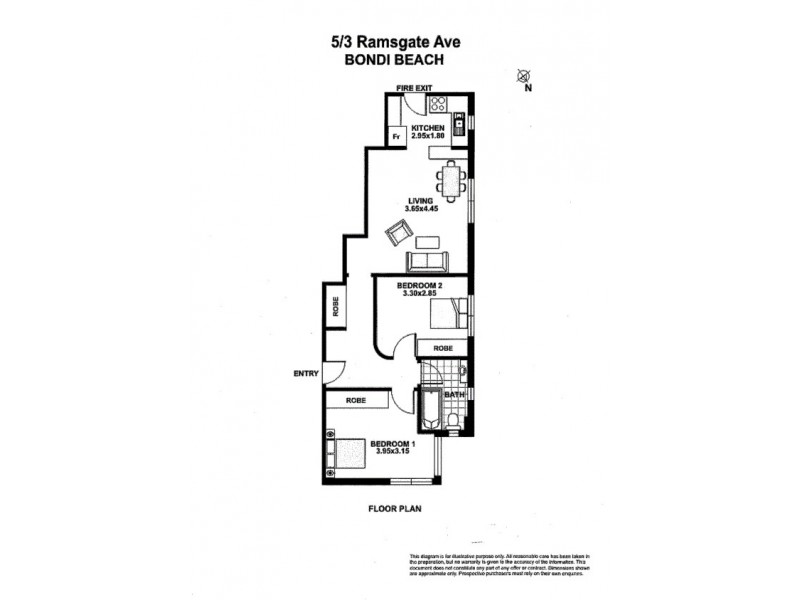 5/3 Ramsgate Avenue, Bondi Beach NSW 2026 Floorplan