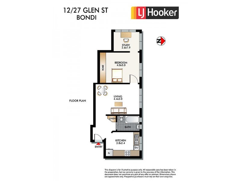 12/27 Glen Street, Bondi NSW 2026 Floorplan