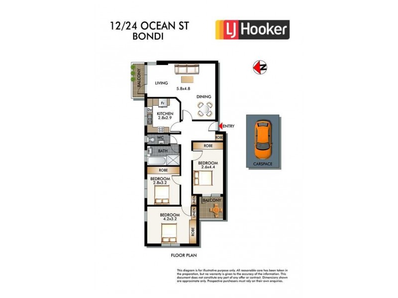 12/24 Ocean Street North, Bondi NSW 2026 Floorplan