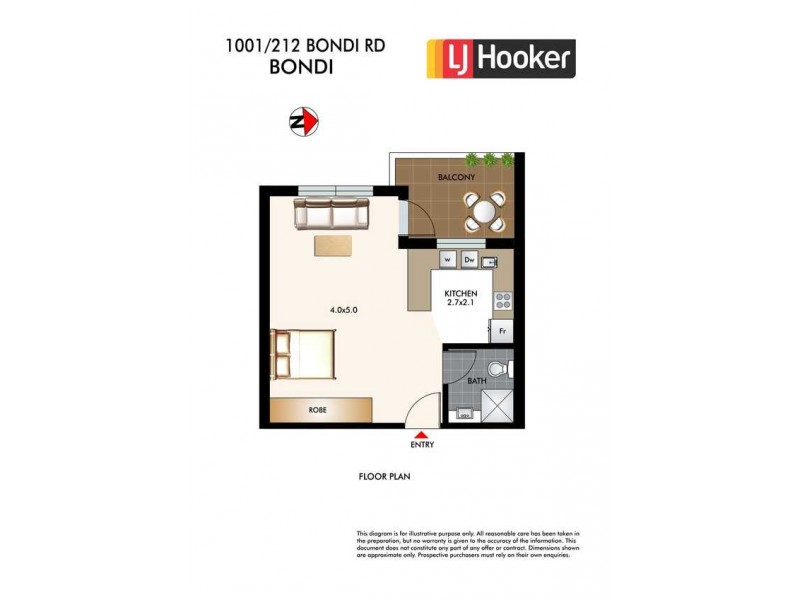 1001/212 Bondi Road, Bondi NSW 2026 Floorplan