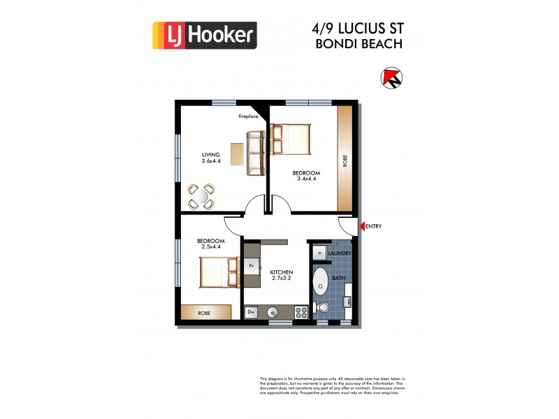 4/9 Lucius Street, Bondi Beach NSW 2026 Floorplan