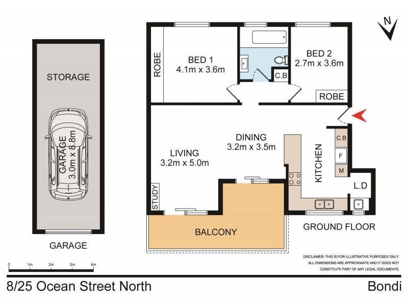 8/25 Ocean Street North, Bondi NSW 2026 Floorplan