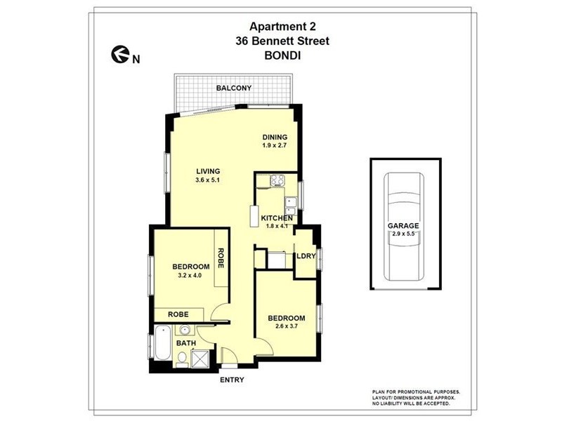 2/36 Bennett Street, Bondi NSW 2026 Floorplan