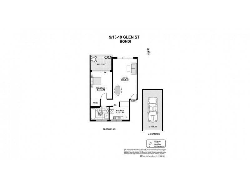 9/13-19 Glen Street, Bondi Beach NSW 2026 Floorplan