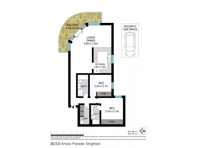 3B/333 Anzac Parade, Kingsford NSW 2032 Floorplan