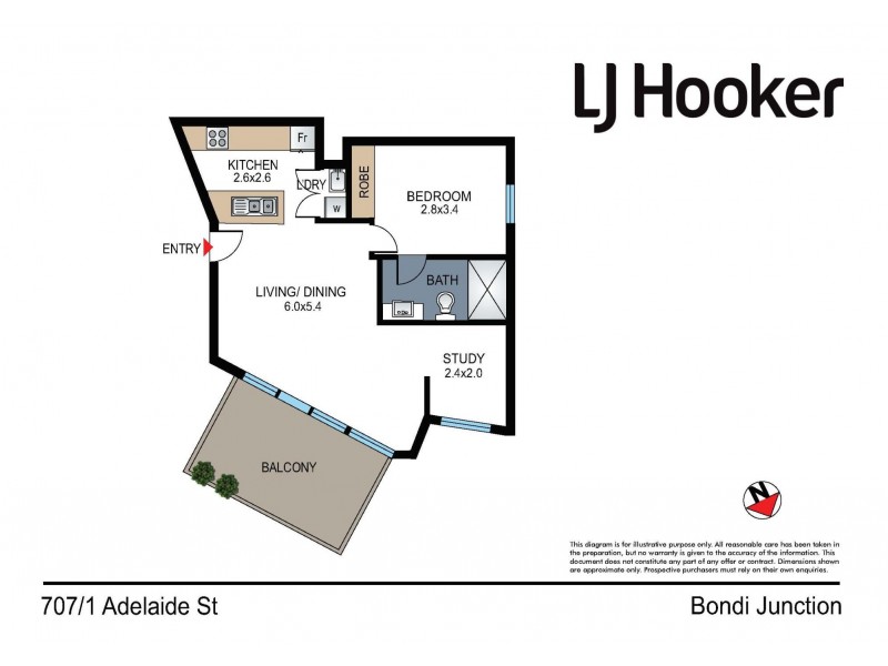 707/1 Adelaide Street, Bondi Junction NSW 2022 Floorplan
