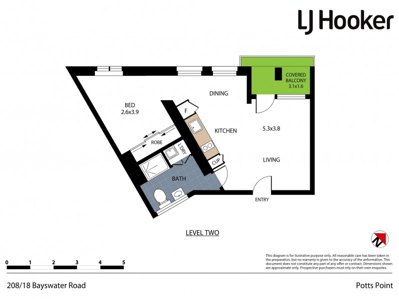 208/18 Bayswater Road, Potts Point NSW 2011 Floorplan