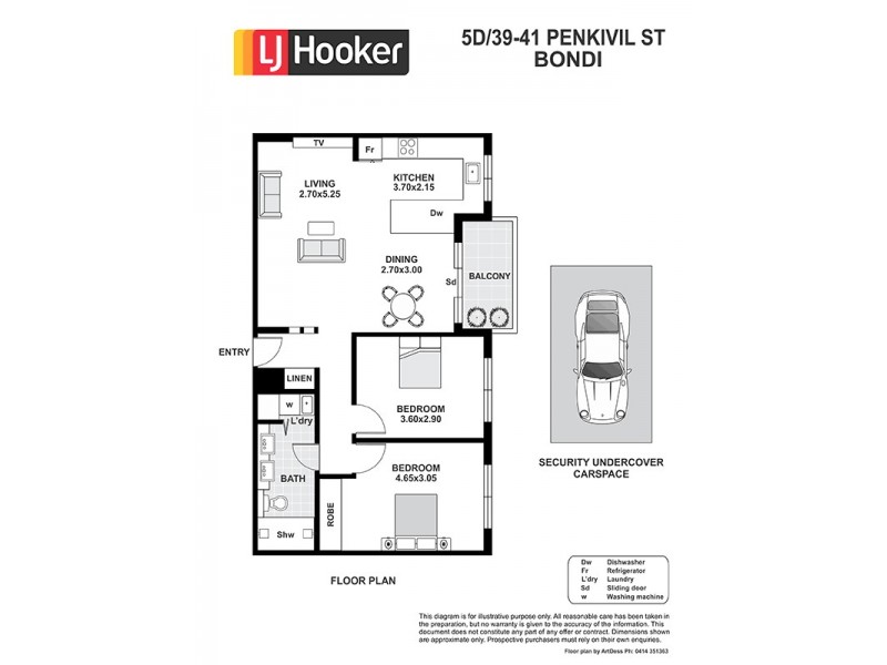 5d/39-41 Penkivil Street, Bondi Beach NSW 2026 Floorplan