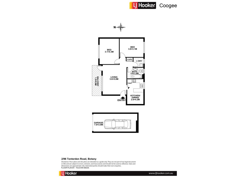 2/96 Tenterden Road, Botany NSW 2019 Floorplan