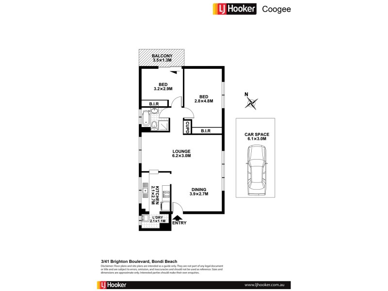 3/41 Brighton Boulevard, Bondi Beach NSW 2026 Floorplan