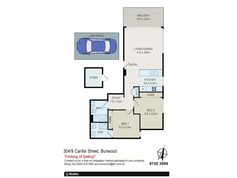 26/5-13 Carilla Street, Burwood NSW 2134 Floorplan