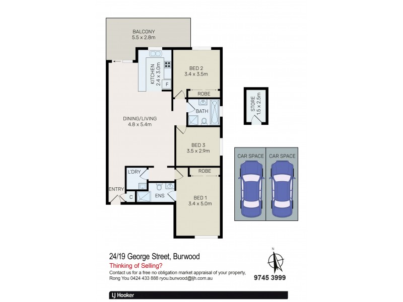 24/19 George Street, Burwood NSW 2134 Floorplan