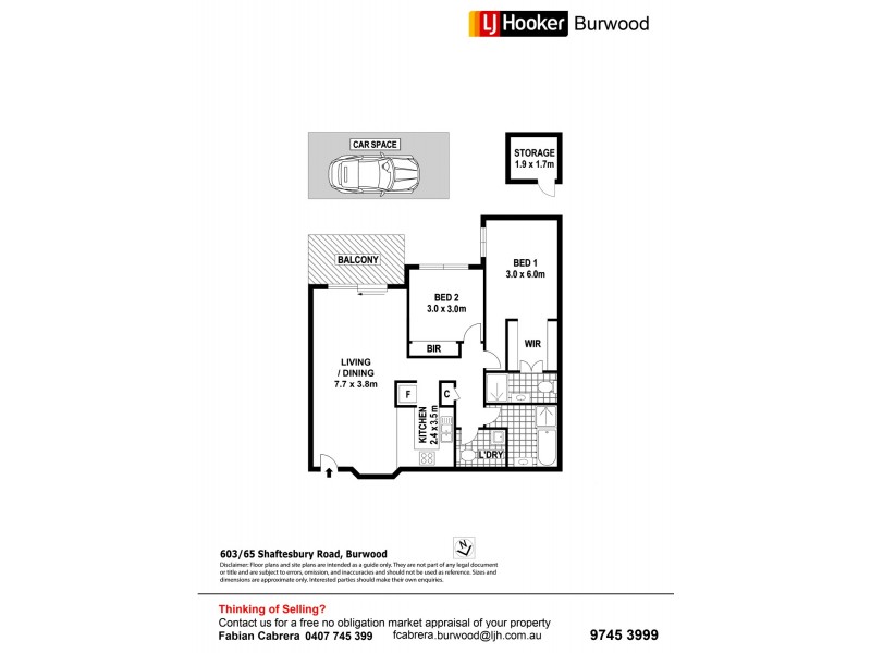 603/65 Shaftesbury Road, Burwood NSW 2134 Floorplan