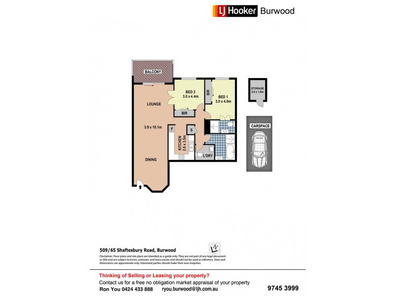 509/65 Shaftesbury Road, Burwood NSW 2134 Floorplan