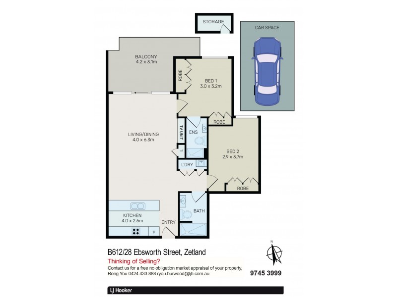 B612/28 Ebsworth Street, Zetland NSW 2017 Floorplan