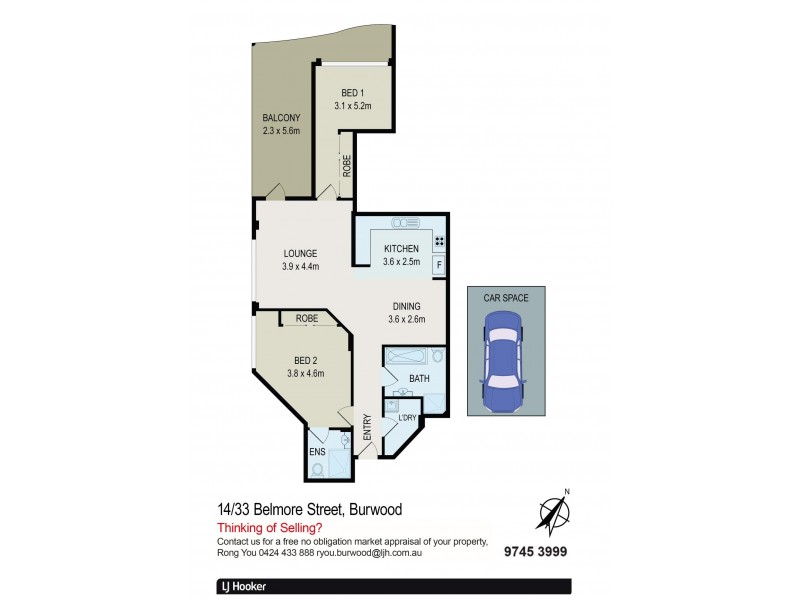 14/33 Belmore Street, Burwood NSW 2134 Floorplan