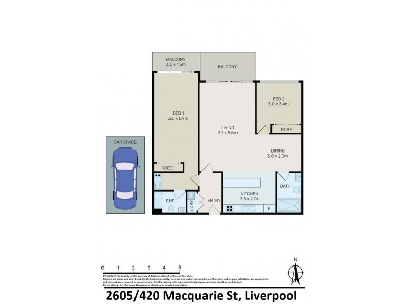 2605/420 Macquarie Street, Liverpool NSW 2170 Floorplan