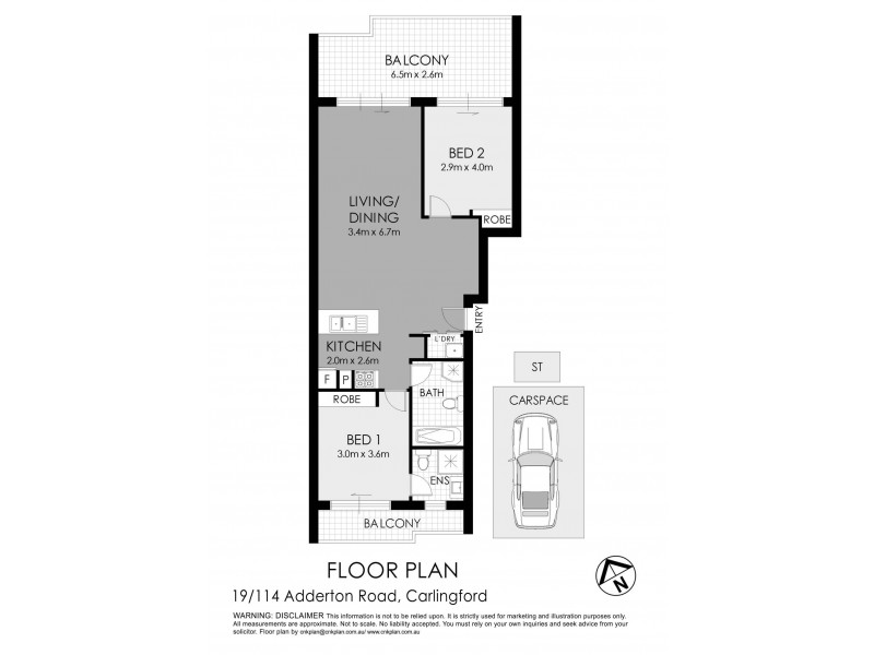 19/114 – 116 Adderton Road, Carlingford NSW 2118 Floorplan