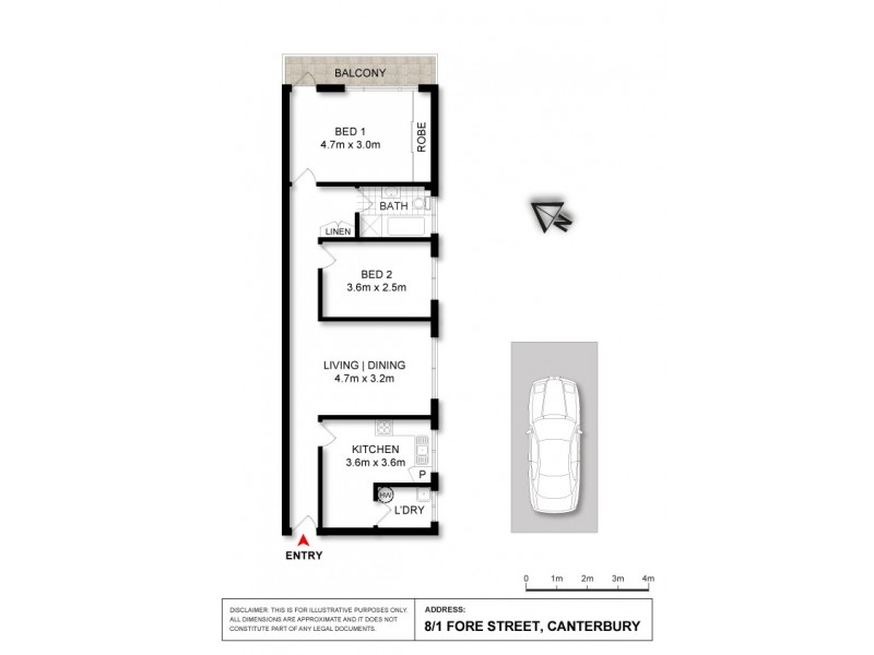 8/1 Fore Street, Canterbury NSW 2193 Floorplan