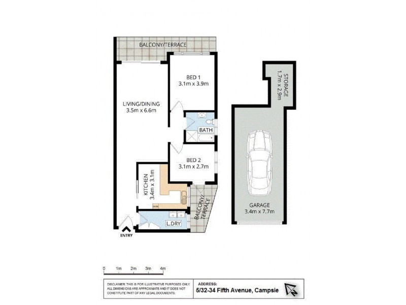 5/32-34 Fifth Avenue, Campsie NSW 2194 Floorplan