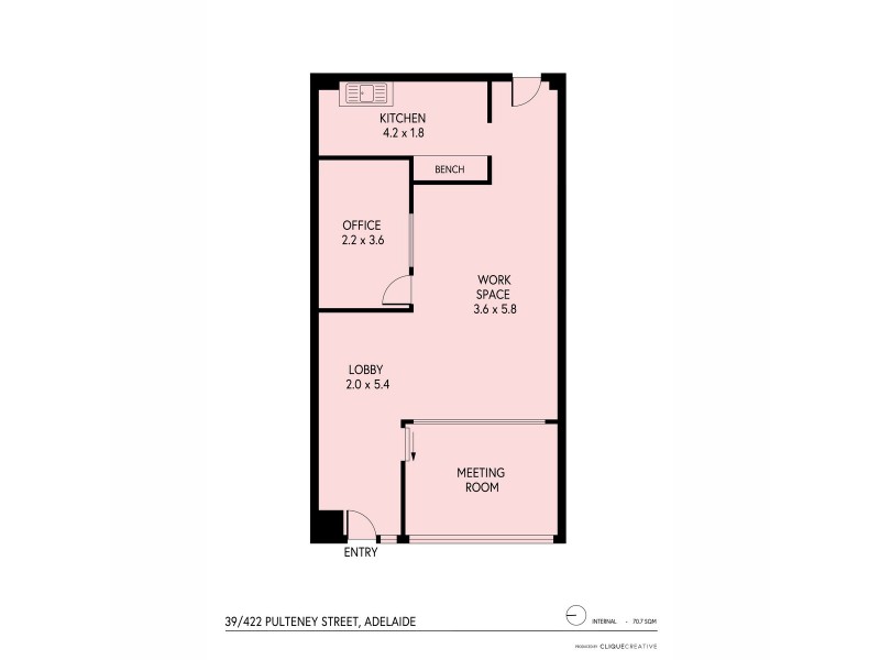 39/422 Pulteney Street, Adelaide SA 5000 Floorplan