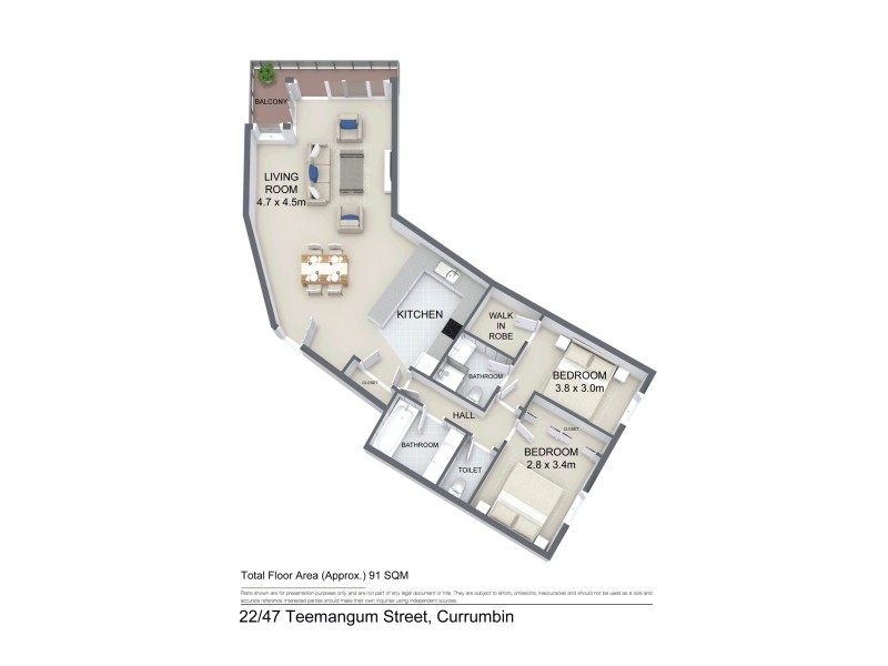 22/47 Teemangum Street, Currumbin QLD 4223 Floorplan