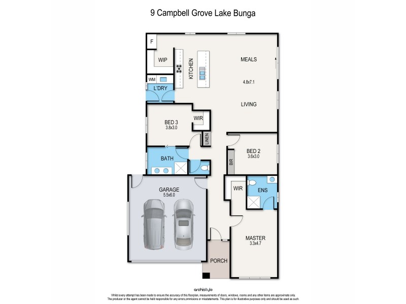 9 Campbell Grove, Lake Bunga VIC 3909 Floorplan