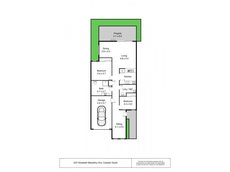 2/27 Elizabeth Macarthur  Avenue, Camden South NSW 2570 Floorplan