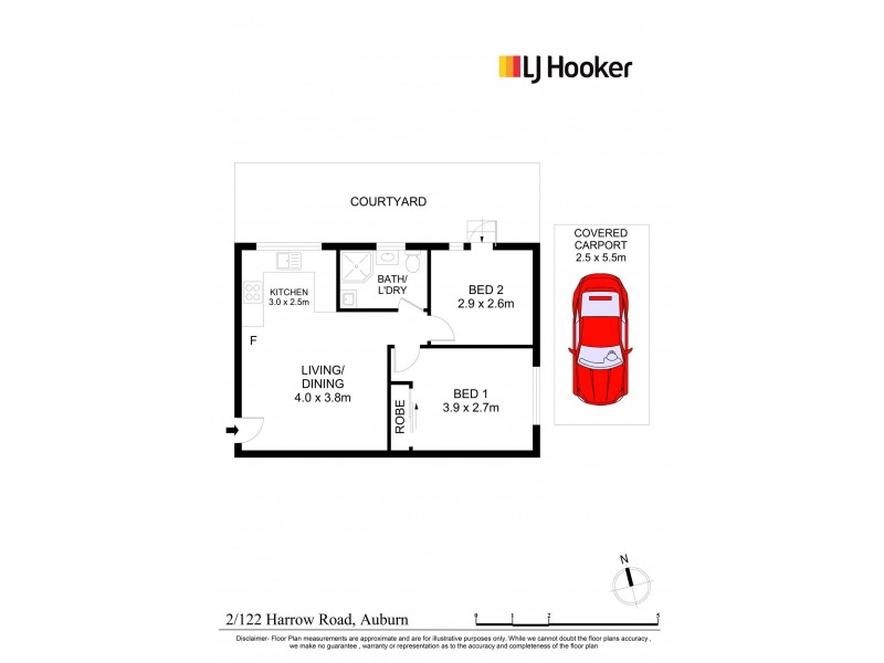 2/122 Harrow Rd, Auburn NSW 2144 Floorplan