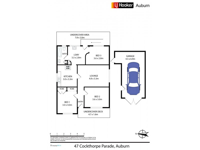 47 Cockthorpe Rd, Auburn NSW 2144 Floorplan