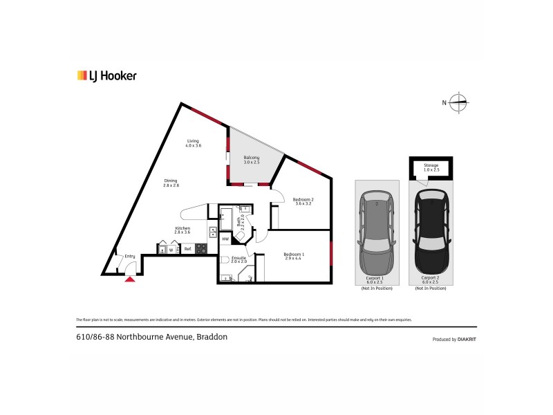 610/86-88 Northbourne Avenue, Braddon ACT 2612 Floorplan
