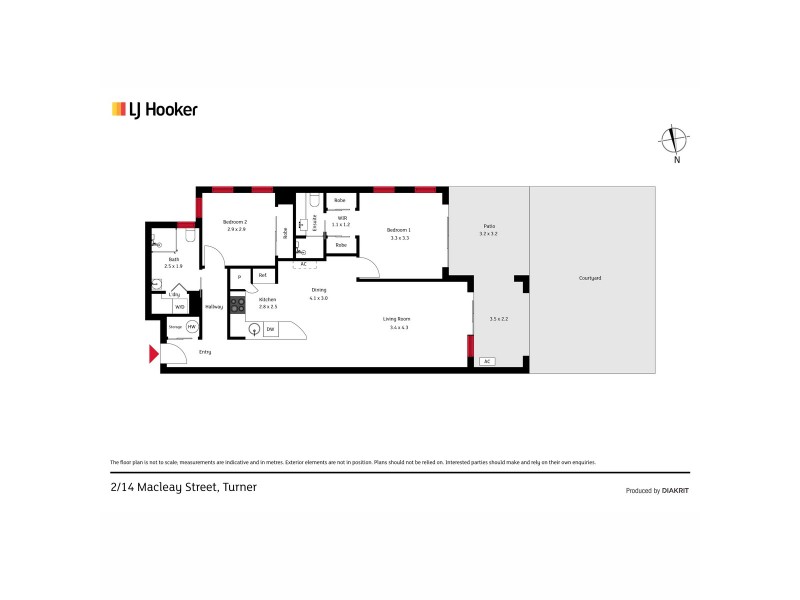 2/14 Macleay Street, Turner ACT 2612 Floorplan