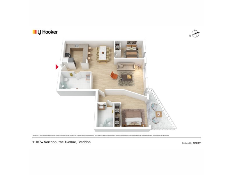 310/74 Northbourne Avenue, Braddon ACT 2612 Floorplan