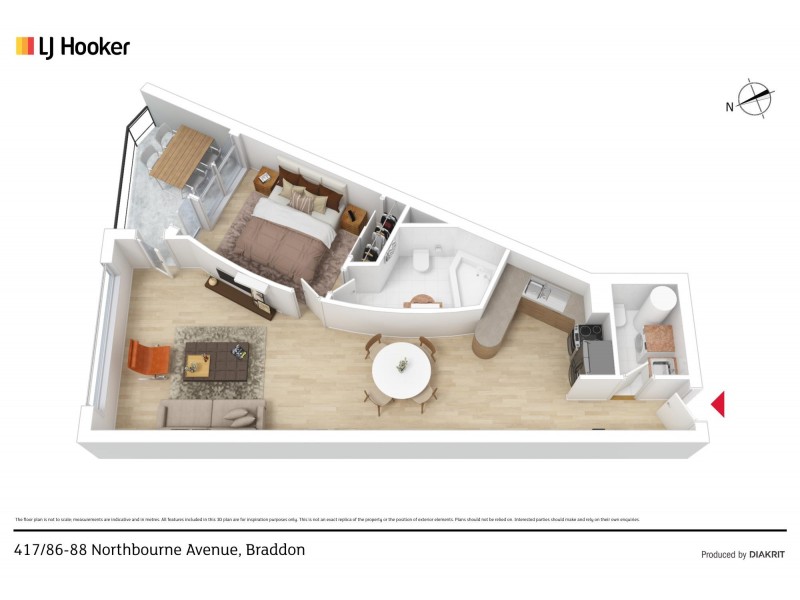 417/86-88 Northbourne Avenue, Braddon ACT 2612 Floorplan