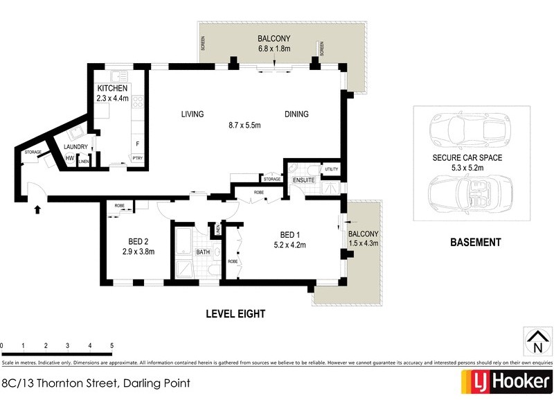 8c/13 Thornton Street, Darling Point NSW 2027 Floorplan
